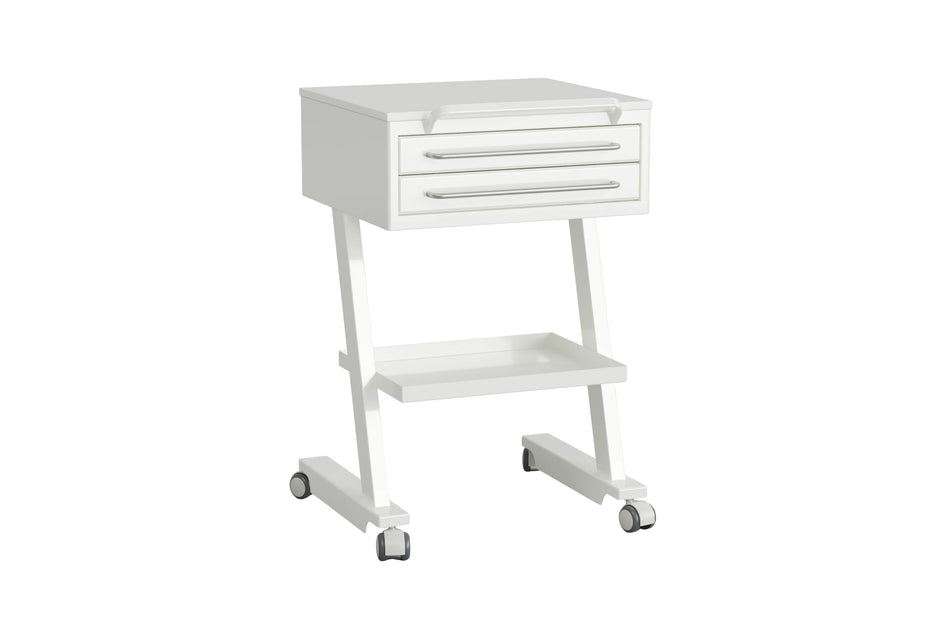 Weesgaard Rolling table with two drawers and a shelf