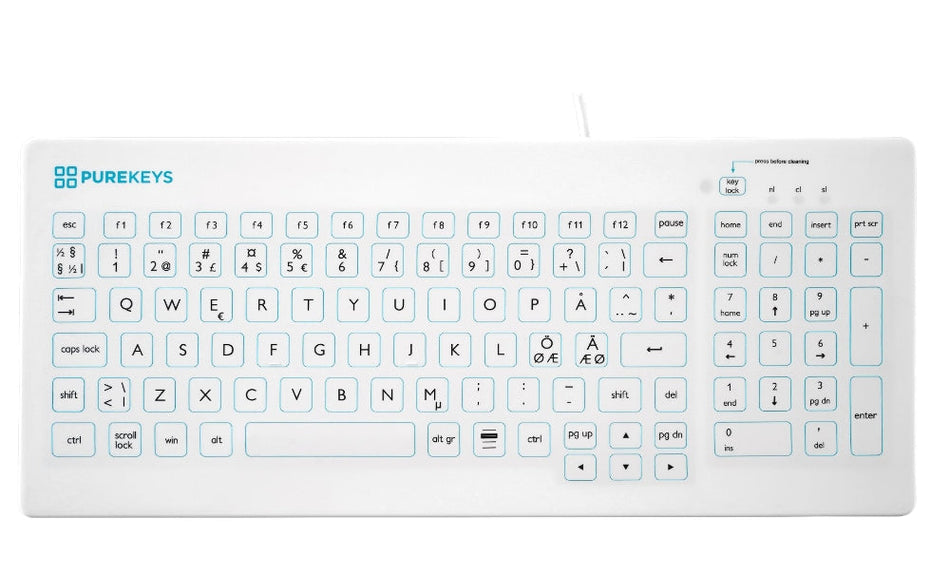Purekeys klinik tastatur ledningsfrit (trådløst)