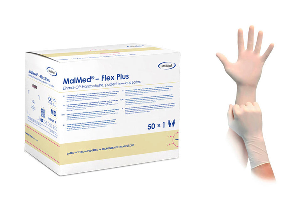 Hautfreundliche Latexhandschuhe, Packung mit 50 Paar