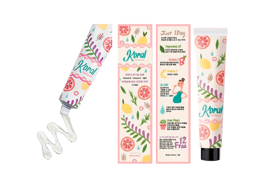 Koral Natural Zahnpasta, Packung mit 10 Tuben à 75 g