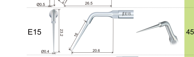 Ultrasound tip E15 endo