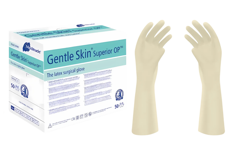 Hautfreundliche Latexhandschuhe, Packung mit 50 Paar