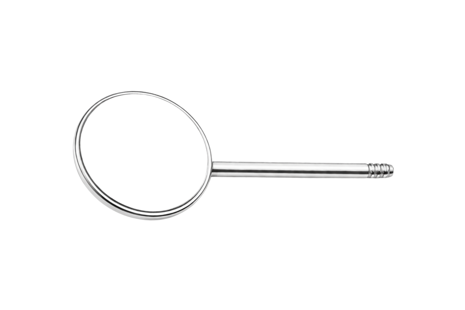 Komfort Mouth Mirrors Rhodium front, pack of 12 pcs